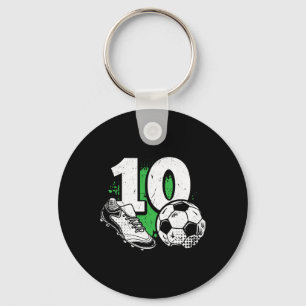 10th Birthday Boy Soccer Player Footll 10 Years Ol Key Ring