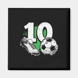 10th Birthday Boy Soccer Player Footll 10 Years Ol Magnet