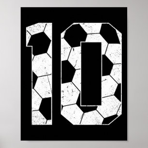 10th Birthday Boy Soccer Player Footll 10 Years Ol Poster