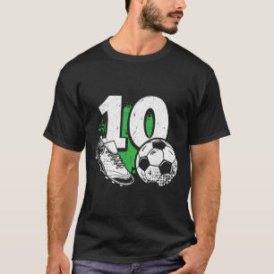 10th Birthday Boy Soccer Player Footll 10 Years Ol T-Shirt