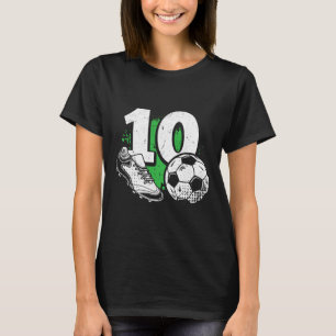 10th Birthday Boy Soccer Player Footll 10 Years Ol T-Shirt