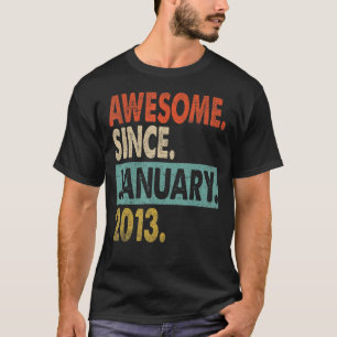 10th Birthday Boys 10 Years Old Awesome Since Janu T-Shirt