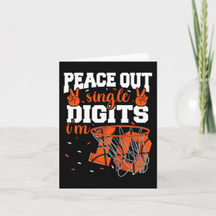 10th Birthday  Boys Basketball Peace Out Single Di Card