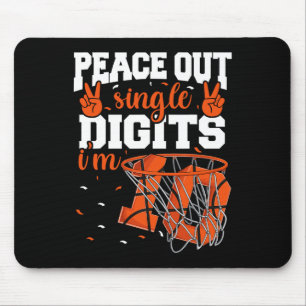 10th Birthday Boys Basketball Peace Out Single Di Mouse Pad