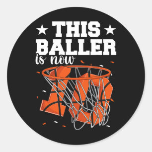 10th Birthday Bysketbyll Boys Classic Round Sticker