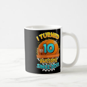 10th Birthday Bysketbyll I Turned 10 Year Old Gift Coffee Mug