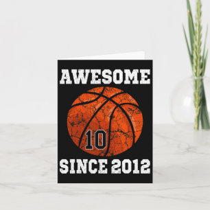 10th Birthday Bysketbyll Player 10 Years Old Vinta Card