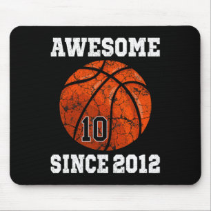 10th Birthday Bysketbyll Player 10 Years Old Vinta Mouse Pad