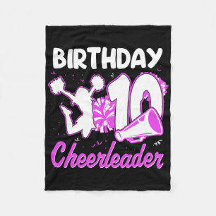 10th Birthday Cheerleader Girl 10 Years Old Cheerl Fleece Blanket