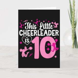 10th Birthday Cheerleading Girl Ten Year Old Cheer Card