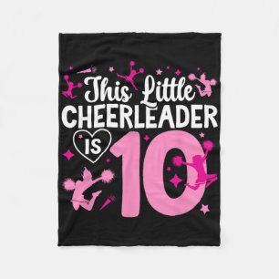 10th Birthday Cheerleading Girl Ten Year Old Cheer Fleece Blanket