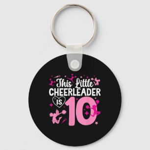 10th Birthday Cheerleading Girl Ten Year Old Cheer Key Ring