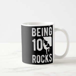 10th Birthday Climber 10 Year Old Rock Climbing Gi Coffee Mug