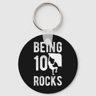 10th Birthday Climber 10 Year Old Rock Climbing Gi Key Ring