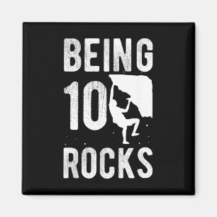 10th Birthday Climber 10 Year Old Rock Climbing Gi Magnet