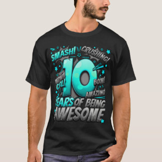 10th Birthday Comic Style Awesome Since 2013 10 Ye T-Shirt