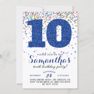 10th Birthday Confetti Invitation