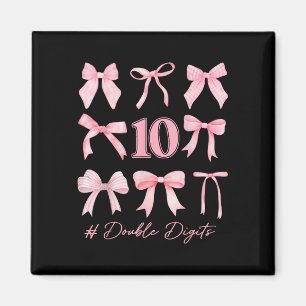 10th Birthday Coquette Bow Double Digits Birthday Magnet