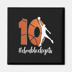 10th Birthday Double Digits Ten Basketball For Boy Magnet