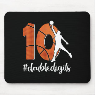 10th Birthday Double Digits Ten Basketball For Boy Mouse Pad