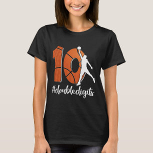 10th Birthday Double Digits Ten Bysketbyll For Boy T-Shirt