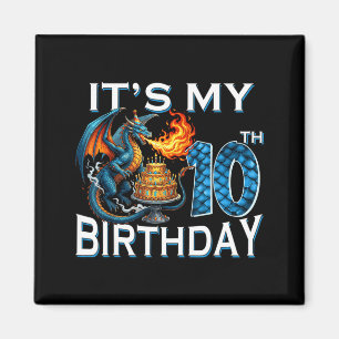 10th Birthday Dragon Party Dragon Lover 10 Years Magnet