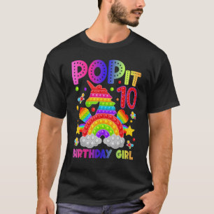 10th Birthday Fidget Toy Pop It Birthday Girl 10 Y T-Shirt