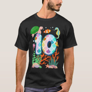 10th Birthday Fish Tetra Aquarium Underwater Birth T-Shirt
