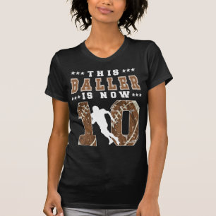 10th Birthday Football Boy Ten Year Old Football P T-Shirt