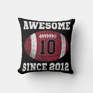 10th Birthday Football Player 10 Years Old Vintage Cushion