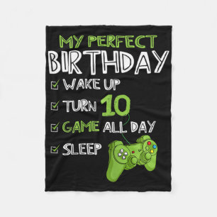 10th Birthday Gaming 10 Years Old Perfect Gamer Gi Fleece Blanket