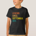 10th Birthday Gift 10 Year Old September 2011 T-Shirt<br><div class="desc">This is great 10th birthday gifts idea for men women and your dad who were born in September 2011</div>