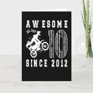 10th Birthday Gift Dirt Bike Boy Born in 2012 Card