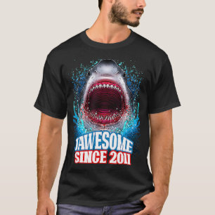 10th Birthday Gift Jawesome Since 2011 Shark 10 Ye T-Shirt