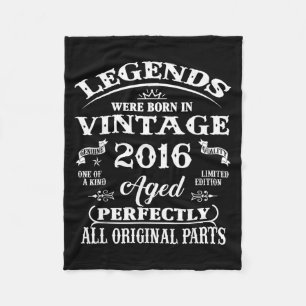 10th Birthday Gift Legend Born In 2016 10 For Year Fleece Blanket