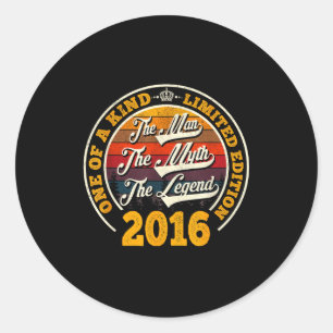 10th Birthday Gift Man Myth Legend 2016 10 For Yea Classic Round Sticker