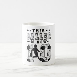 10th Birthday Gift Soccer Player 10 Year Old Boy Coffee Mug