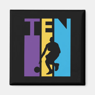 10th Birthday Gift Ten Colourful Basketball 10 Yea Magnet