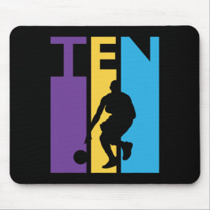 10th Birthday Gift Ten Colourful Basketball 10 Yea Mouse Pad
