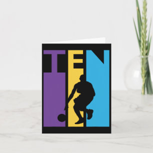 10th Birthday Gift Ten Colourful Bysketbyll 10 Yea Card