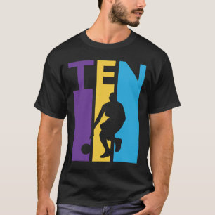 10th Birthday Gift Ten Colourful Bysketbyll 10 Yea T-Shirt