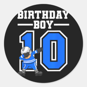 10th Birthday Gift Ten Vintage Hockey Birthday 10  Classic Round Sticker