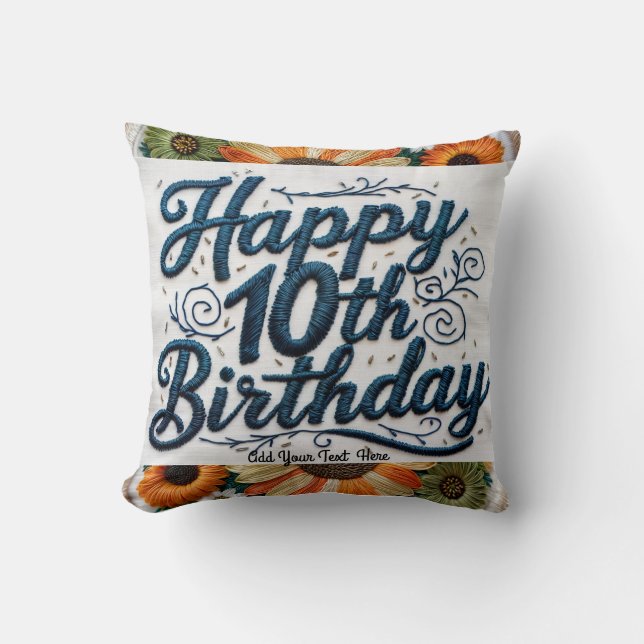 10th Birthday Gifts _ 10 digit Throw Pillow (Front)