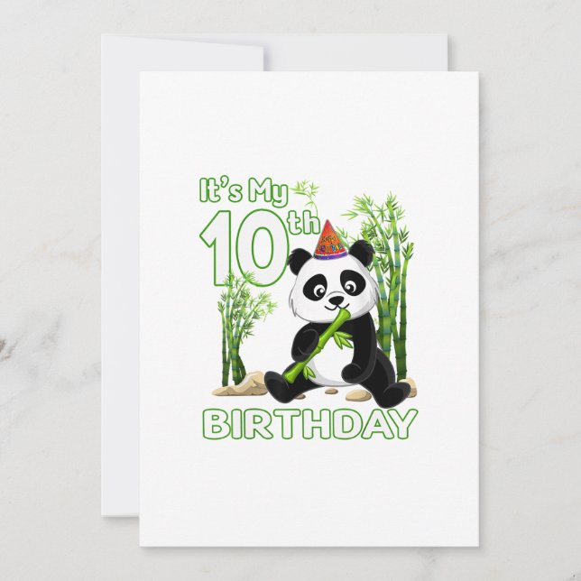 10th Birthday Gifts 10 Years Old Party Animal Pand Invitation (Front)