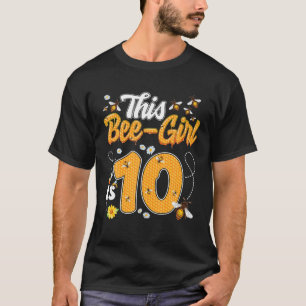 10Th Birthday Girl Bee Theme 10 Years Old Matching T-Shirt