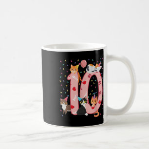 10th Birthday Girl Cute Cat Outfit 10 Years Old Bd Coffee Mug