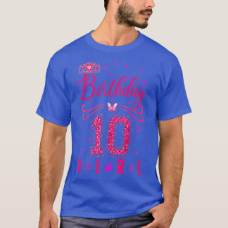 10th birthday girl cute crown 10 year old birthday T-Shirt