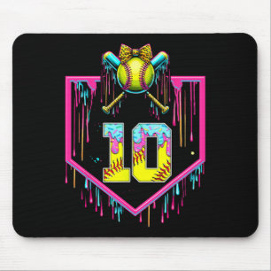 10th Birthday Girl Ice Cream Softll Drip Coquette Mouse Pad
