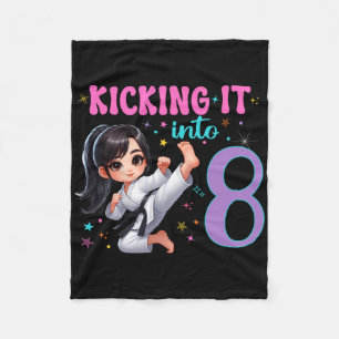 10th Birthday Girl-martial Arts Party Karate Taekw Fleece Blanket
