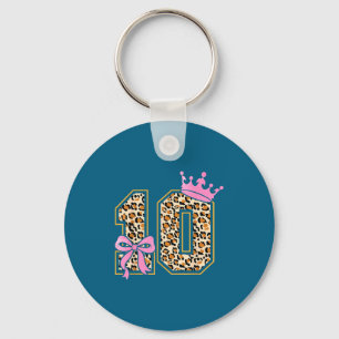 10Th Birthday Girl Pink Coquette Key Ring